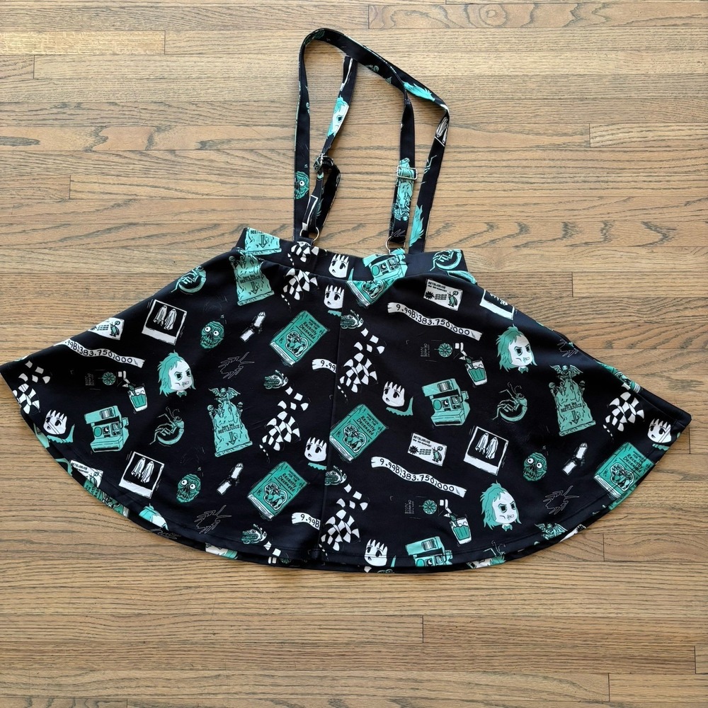 Hot Topic Beetlejuice Skirt Suspenders Women's Size L - Picture 4 of 6